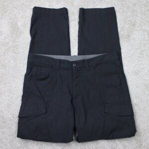 Eddie Bauer Pants Men 33x32 Black Convertible Cargo Pocket Zip Off Nylon Stretch